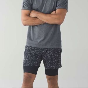 Lululemon Repetition Short Medium Mini Urban Leopard Slate Black